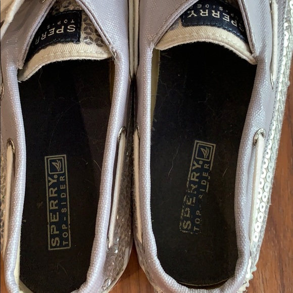 Silver Sequined Sperry Topsiders - Picture 3 of 6